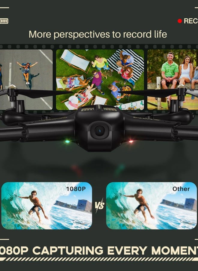 SYMA Drone with Camera, SYMA X600W Foldable 1080P FPV Camera Drones for Adults Kids Remote Control Quadcopter Gift Toys for Boys Girls with Altitude Hold, Headless Mode, One Key Start, 3D Flips 2 Batteries - Image 2