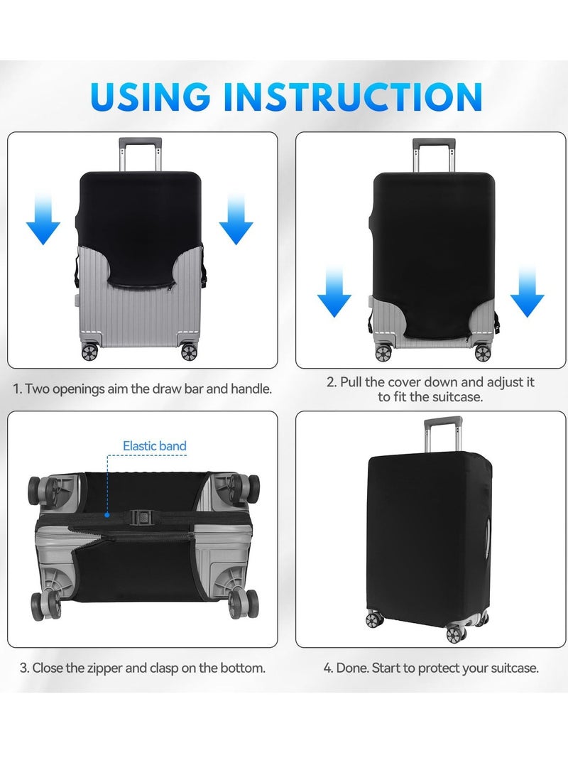 Travel Luggage Cover Washable Suitcase Cover Protector Anti-Scratch and Dust-Proof Suitcase Cover Fits 18/24/28/32 Inch Suitcase Spandex Protective Cover (Cat) - Image 5