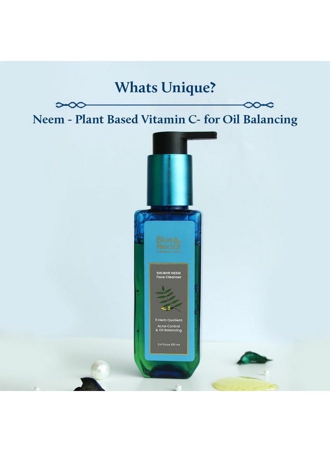 Blue Nectar Plant Based Vitamin C Face Wash For Women And Men | Face Wash For Acne & Pimple With Neem & Honey | Natural Cleanser For Face With Ayurvedic Herbs (11 Herbs, 100 Ml)  - Image 2