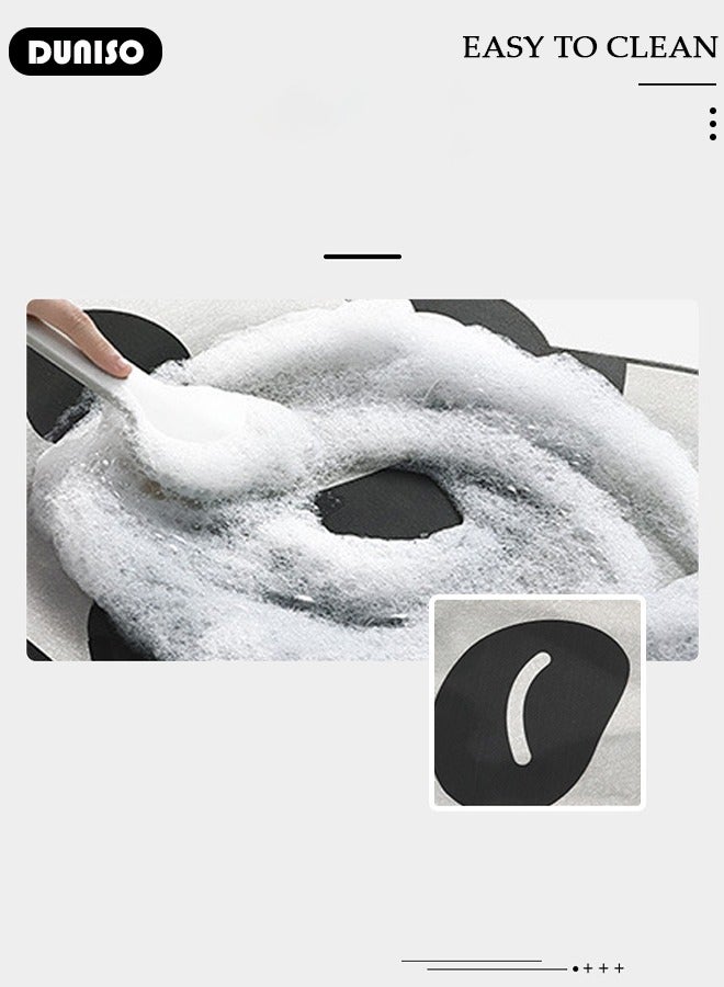 DUNISO Diatom Mud Bath Mat Set Bathroom Kitchen Rug Mat Extra Soft and Absorbent Bath Rugs Non-Slip Quick Drying Floor Bath Tub Mat for Bathroom Floor Tub and Shower 50*80CM+50*160CM  - Image 2
