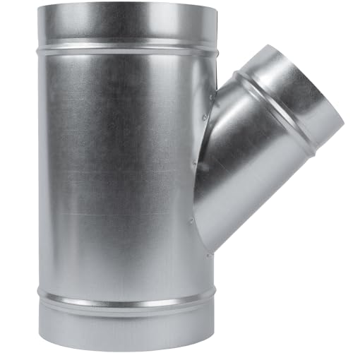 REPA MARKET 8" Inch to 6" Inch Branch Wye-Shape Ducting Splitter - 45 Degree Galvanized Steel 3-Way Dust Collection Fitting - Branches for Exhaust Fan - Ducting Adapter - Duct Hose Connector - Image 1