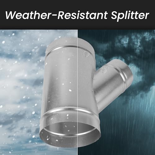 REPA MARKET 8" Inch to 6" Inch Branch Wye-Shape Ducting Splitter - 45 Degree Galvanized Steel 3-Way Dust Collection Fitting - Branches for Exhaust Fan - Ducting Adapter - Duct Hose Connector - Image 3