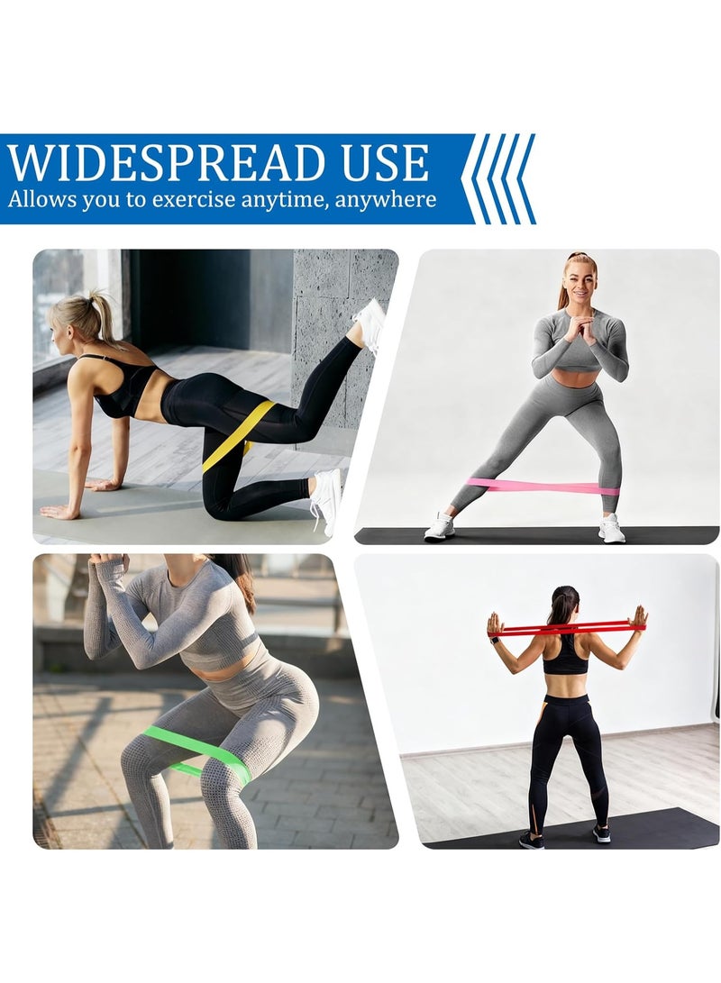 Resistance Bands Set, 5 PCS Elastic Loop Set, Color-Coded Strength Training Bands with Carry Bag and Instruction Guide，Gym Fitness Yoga Workout Resistance Loops Bands for Arm Legs and Hips - Image 5