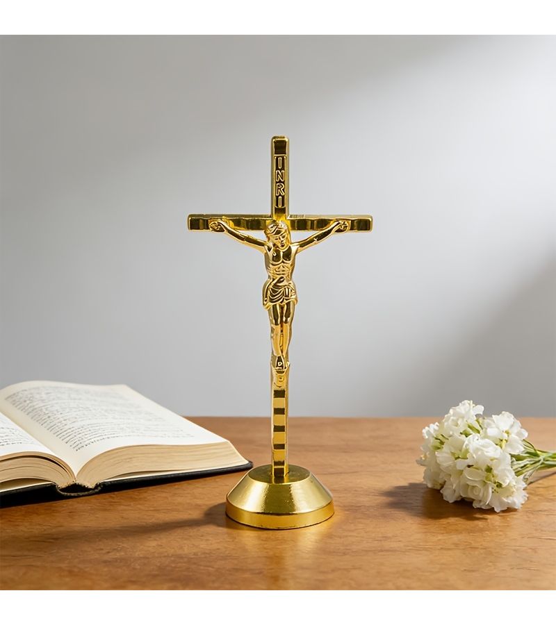 Golden 4 8 Inch Mini Religious Ornament Decor Good Luck Gift For Car Dashboard Office Desk RV Travel - Image 2