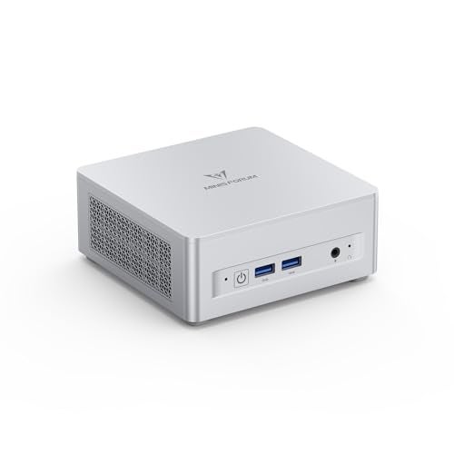 MINISFORUM UM870 كمبيوتر ميني PC نحيف بمعالج AMD Ryzen 7 8745H 8C/16T بدون RAM/SSD/OS، مخرج HDMI/DP/USB4 8K@60Hz، 1X2.5G RJ45، 4XUSB، واي فاي مزدوج النطاق، رسومات AMD Radeon 780M - Image 1
