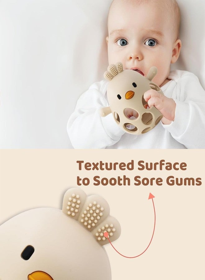 TOHIBEE Baby Teething Rattle Toy, Upgraded Easy Grasp Silicone Teething Rattle Ball Toy for Babies Over 3 Months, 100% Food Grade, Gift for Infant Boys and Girls 0-6-12 Months, (Rattle Green) - Image 5