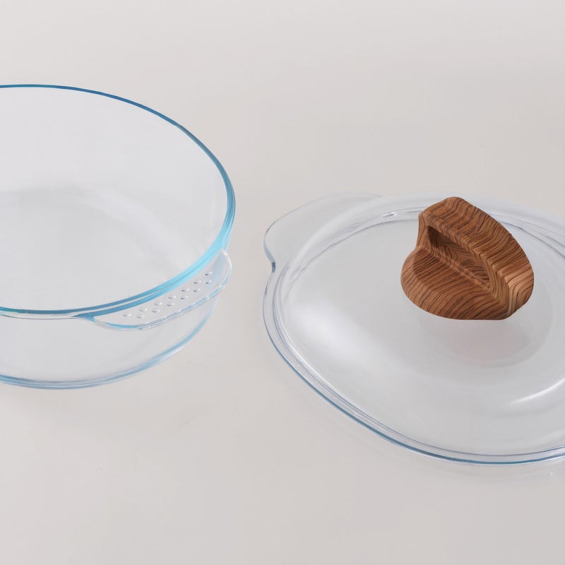 Alberto high borosilicate glass oblong casserole set with lid and knob 32.2*22.3*17 - Image 3