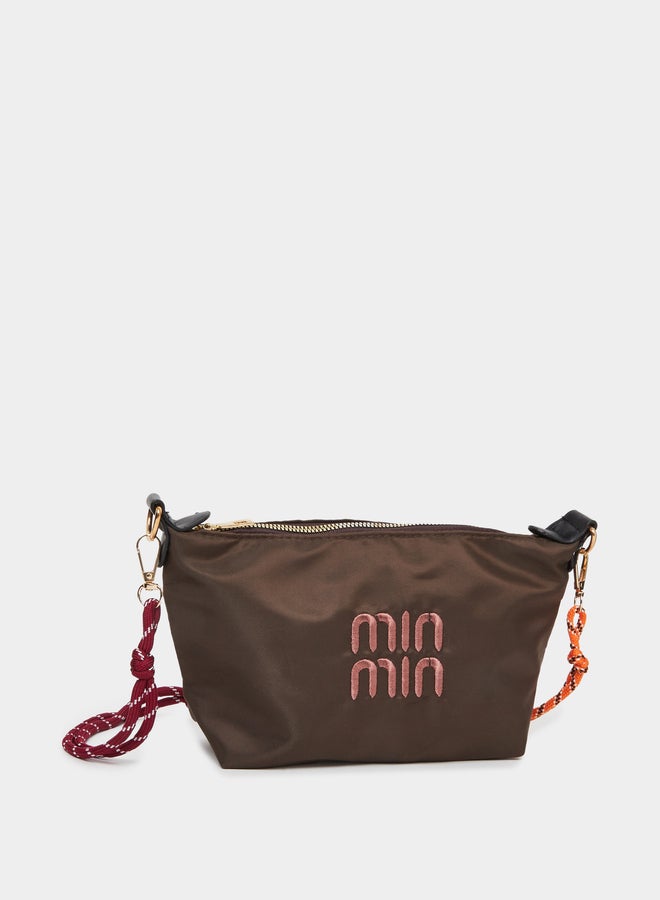 Styli Min Min Embroidered Crossbody Bag with Zip Closure - Image 1