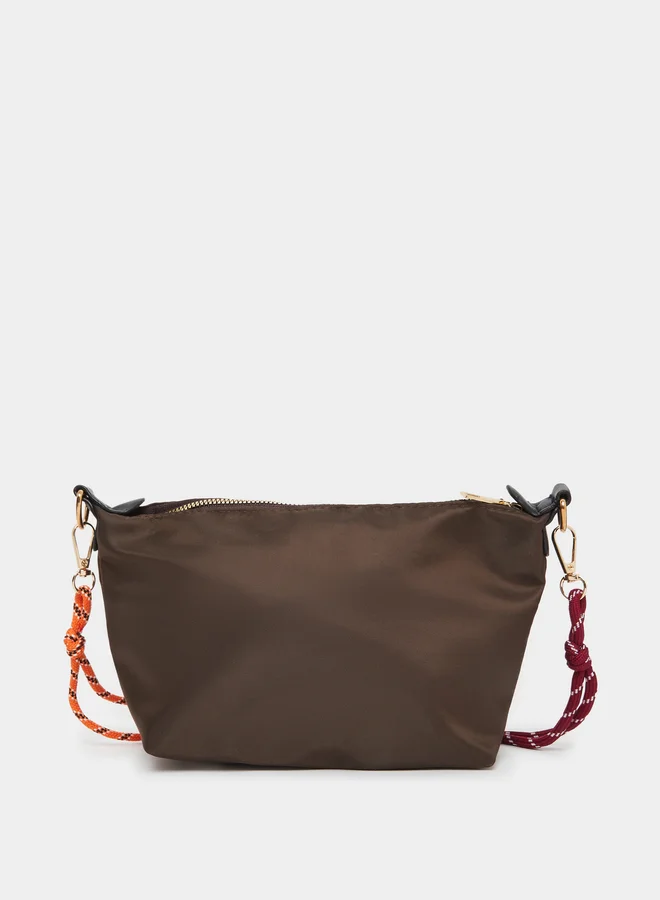 Styli Min Min Embroidered Crossbody Bag with Zip Closure