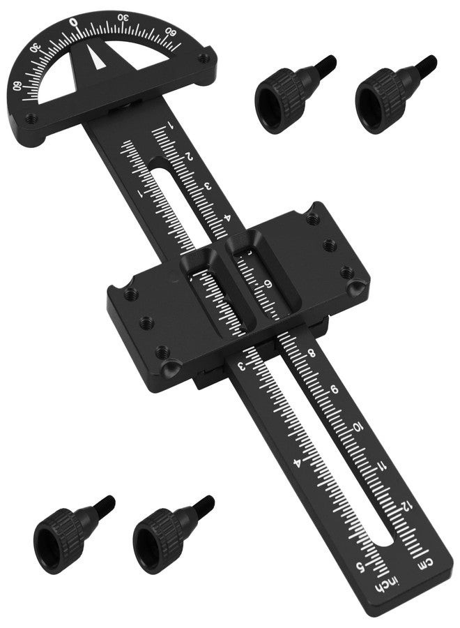 Vgoohobby Aluminum Shock Synchronizer Ruler Balance Measurement Tool Compatible with 1/10 1/12 Axial SCX10 TRX4 Tamiya TT02 TT02 CC01 MST XV01 TF2 RC Car (Black) - Image 1