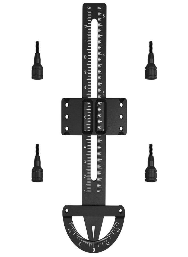 Vgoohobby Aluminum Shock Synchronizer Ruler Balance Measurement Tool Compatible with 1/10 1/12 Axial SCX10 TRX4 Tamiya TT02 TT02 CC01 MST XV01 TF2 RC Car (Black) - Image 2