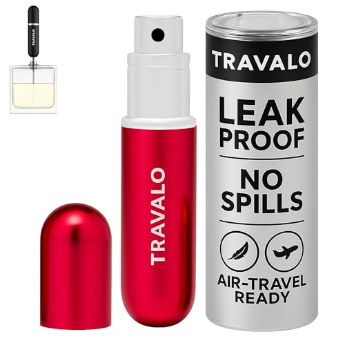 Travalo Classic HD Perfume Atomizer - Leak-Proof and TSA Approved for Air Travel - Reusable, Airtight, Easy-Fill Mini Pump Sprayer - Lightweight, Elegant Design w/Volume Window - Red 0.17oz - Image 1