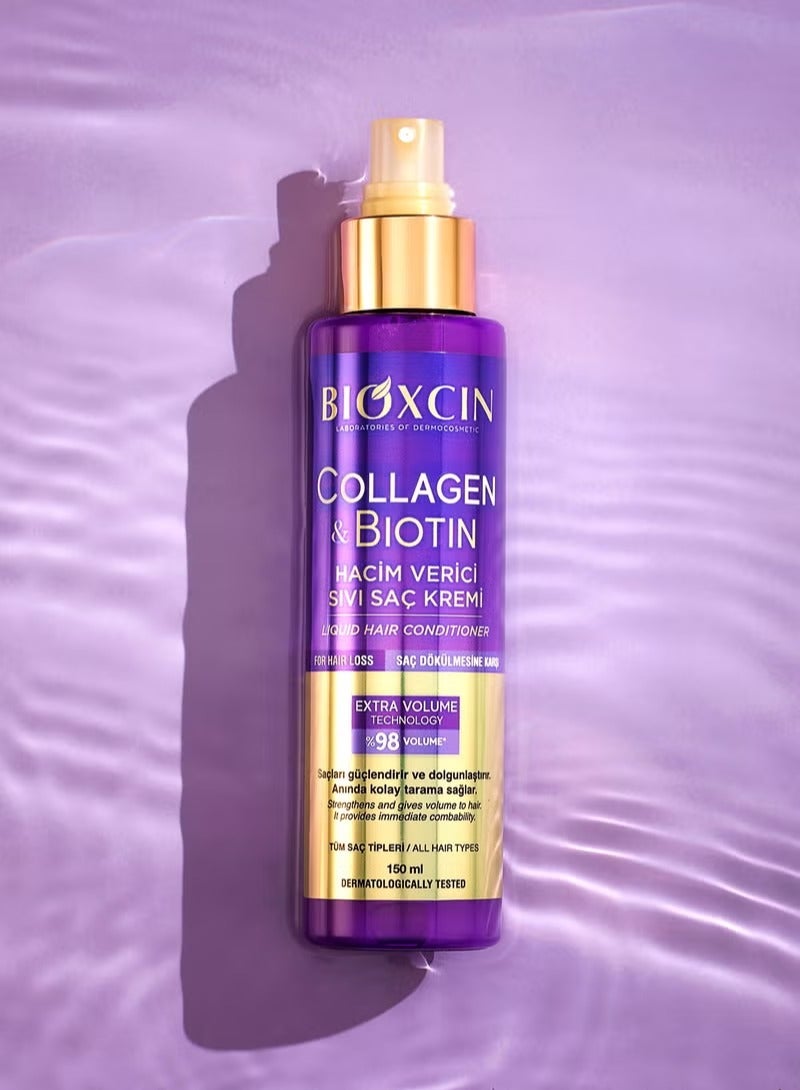 BIOXCIN COLLAGEN&BIOTIN VOLUMIZING LIQUID HAIR  CONDITIONER 150 ML - Image 2