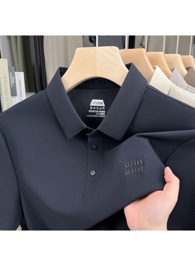 High-End Short Sleeve Polo Shirt for Middle-Aged Men Casual Turn-down Collar Seamless Comfortable Summer Half Sleeve Top