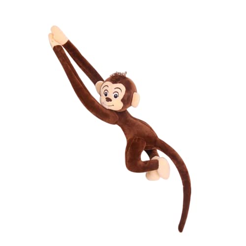 TONGMAN MonkeyPlush Stuffed AnimalHanging Stuffed Animal MonkeyLong arm Monkey Doll Plush Toy Curtain Monkey 275 Inches Brown - Image 1
