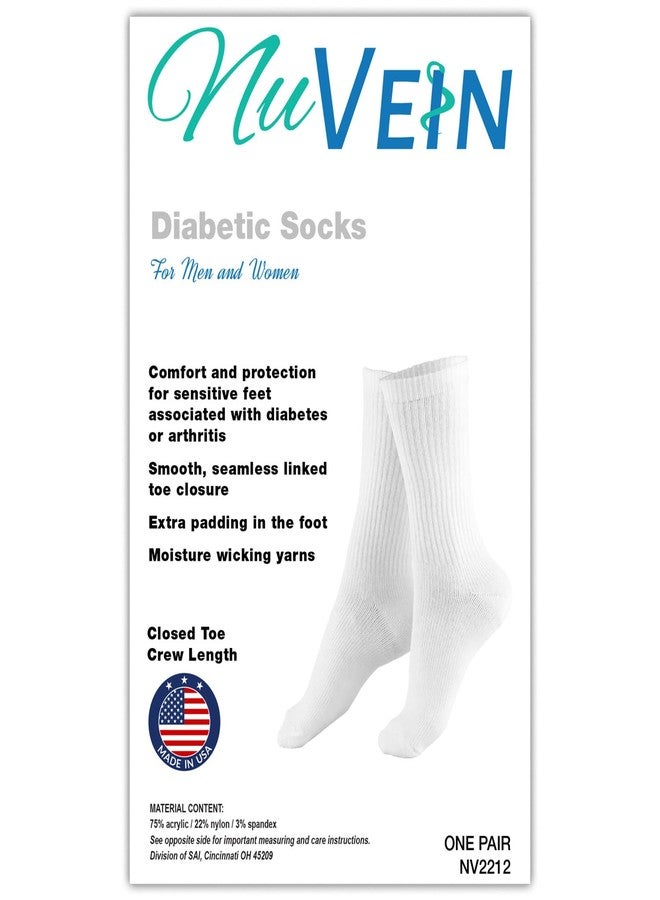 NuVein 8-15 mmHg Medical Compression Socks, Mid Calf Crew Length, Padded Cushion Foot, White, X-Large - Image 4