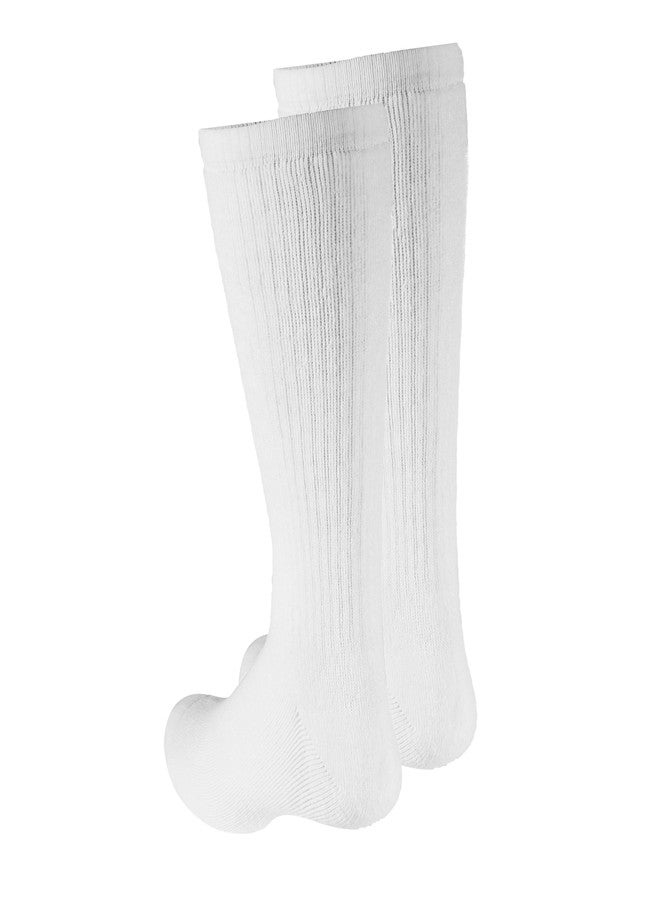 NuVein 8-15 mmHg Medical Compression Socks, Mid Calf Crew Length, Padded Cushion Foot, White, X-Large - Image 2