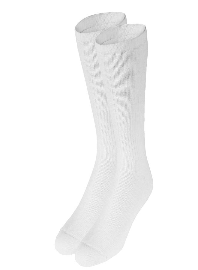NuVein 8-15 mmHg Medical Compression Socks, Mid Calf Crew Length, Padded Cushion Foot, White, X-Large - Image 1