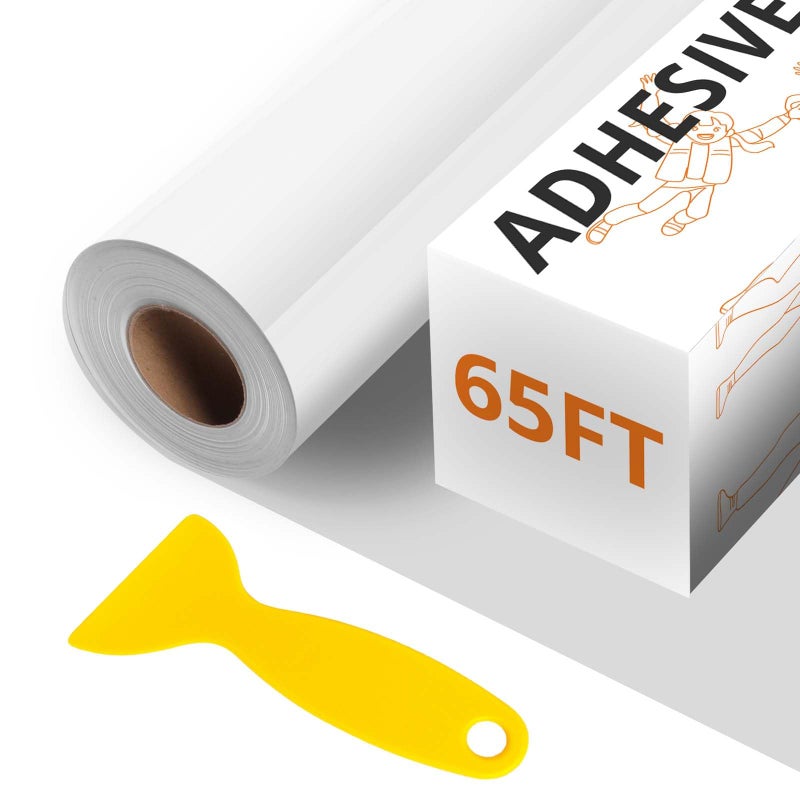 HTVRONT White Permanent Vinyl  12 x65FT Glossy White Vinyl Compatible with Cricut Cutting Machine Silhouette Cameo  Other Cutters  Party  Home Decoration Sticker