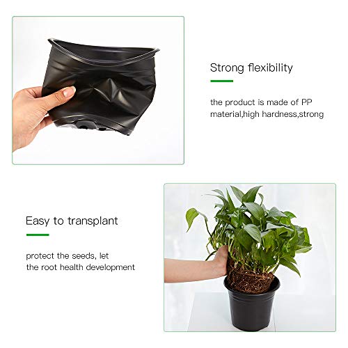 JERIA 100-Pack 0.5 Gallon Plant Nursery Pots, Plastic Pots for Flower Seedling, Flower Plant Container Seed Starting Pot, Come with 100 Pcs Plant Labels(Black) - Image 5
