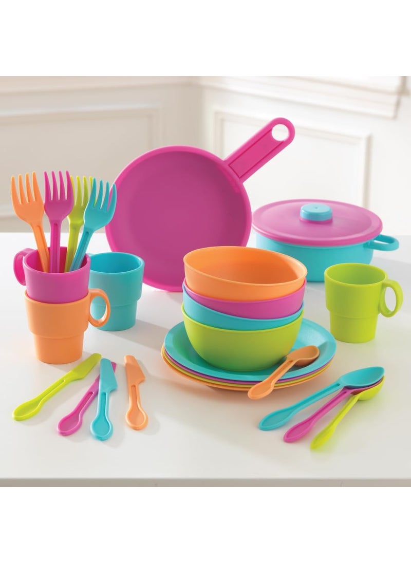 KidKraft KidKraft 27Piece Bright Cookware Set Plastic Dishes and Utensils for Play Kitchens  - Image 3