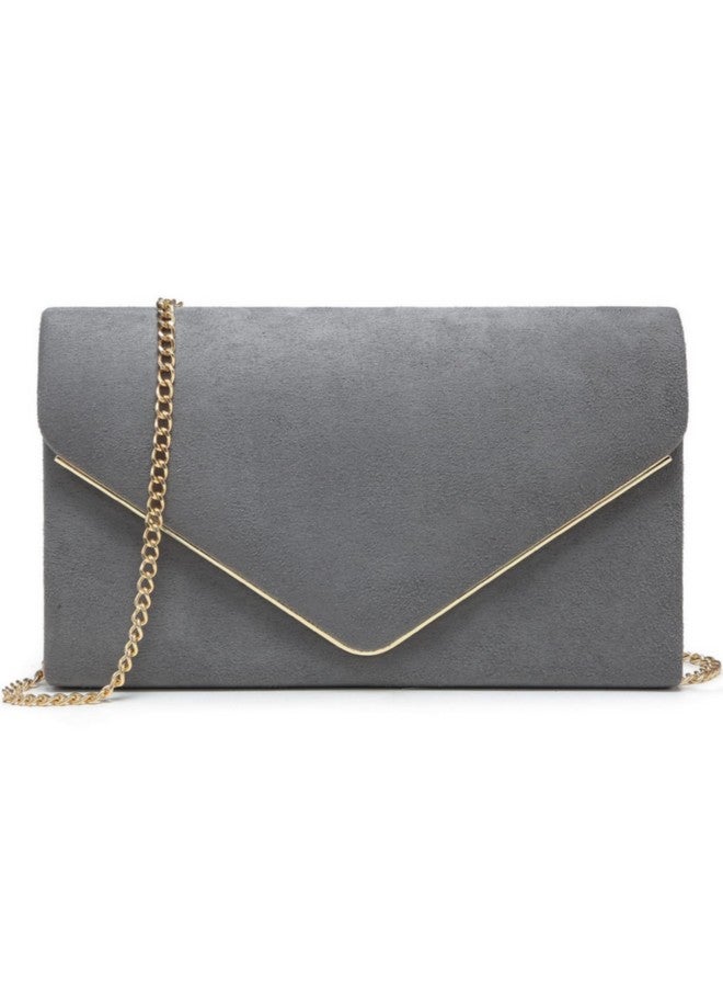 DASEIN Women'S Evening Clutch Bags Formal Party Clutches Wedding Purses Cocktail Prom Clutches (Pewter) - Image 1