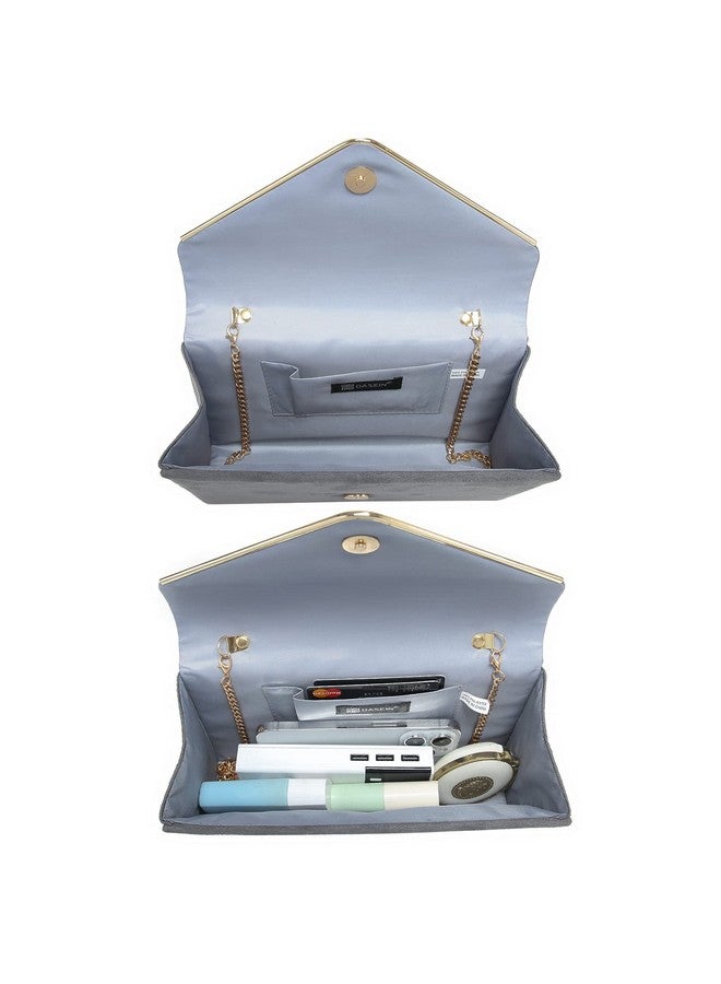 DASEIN Women'S Evening Clutch Bags Formal Party Clutches Wedding Purses Cocktail Prom Clutches (Pewter) - Image 4