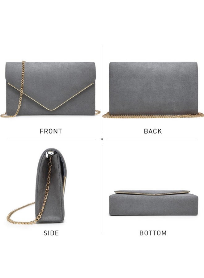 DASEIN Women'S Evening Clutch Bags Formal Party Clutches Wedding Purses Cocktail Prom Clutches (Pewter) - Image 3