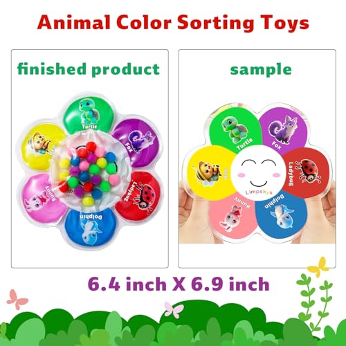 Limpskys Sorting Toys Color Sorting Sensory Toys Sensory Toys for Toddlers Autism Toys for Toddlers 34 Quiet Fidget ToysColor Matching Game MulticolorAnimal - Image 5