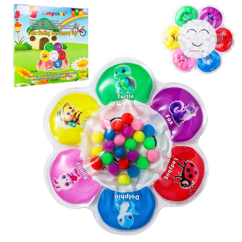 Limpskys Sorting Toys Color Sorting Sensory Toys Sensory Toys for Toddlers Autism Toys for Toddlers 34 Quiet Fidget ToysColor Matching Game MulticolorAnimal - Image 3