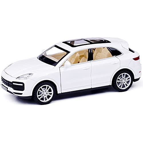 Coelon 1:32 Diecast Metal Car Model Caynen Cars for Kids Pull Back Openable Doors with Light Sound, Black - Image 4