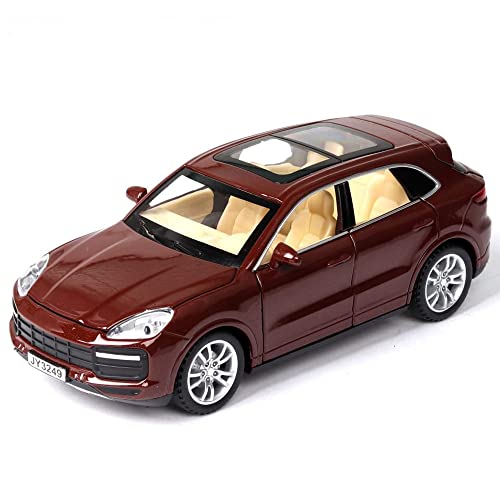 Coelon 1:32 Diecast Metal Car Model Caynen Cars for Kids Pull Back Openable Doors with Light Sound, Black - Image 3