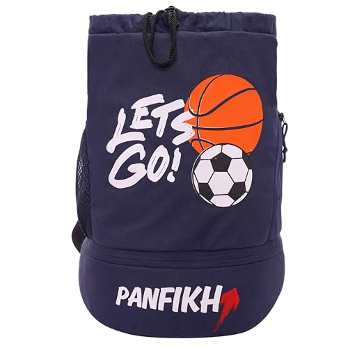 PANFIKH Sports Football Kit Bag with Drawstring Closure Football Kit Basketball Volleyball Gym Bags for Youth Kids - Accessories Backpack - (Blue) - Image 1