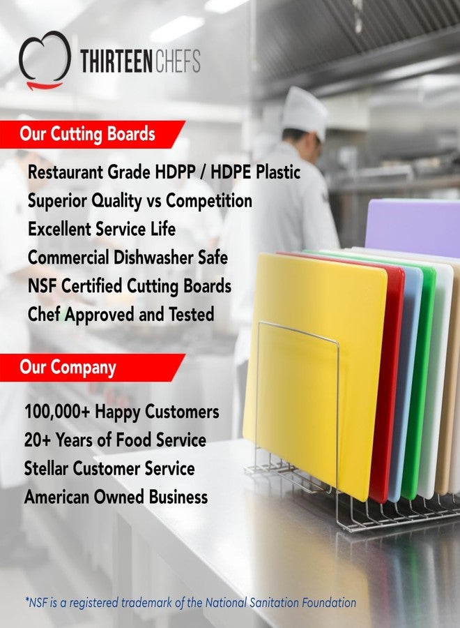 Thirteen Chefs Commercial Large Plastic Cutting Board 20 x 15 Inch - 1/2" Thick White HDPE Poly, Approved for Restaurants and Food Service - Image 4