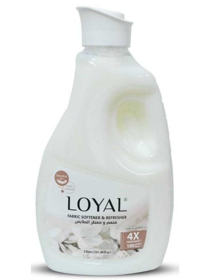 لويال Loyal Fabric Softener And Freshener with Care & Gentle Fragrance Capsule 4X Freshness, up to 150 Loads | 3000 ML | 101.44 fl oz - Image 1