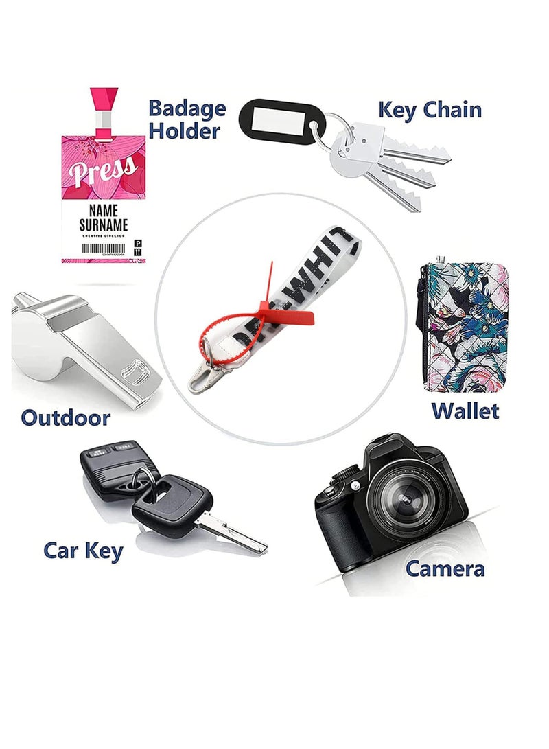 SYOSI Lanyard Keychain, Unisex Cool Wrist Lanyard, Key Chain can Hang Key, Wallet, Jeans Decoration, Office Badge Fashionable Rubber Industrial Belt Office Badge Holder Mobile Phone Lanyard Black  - Image 5