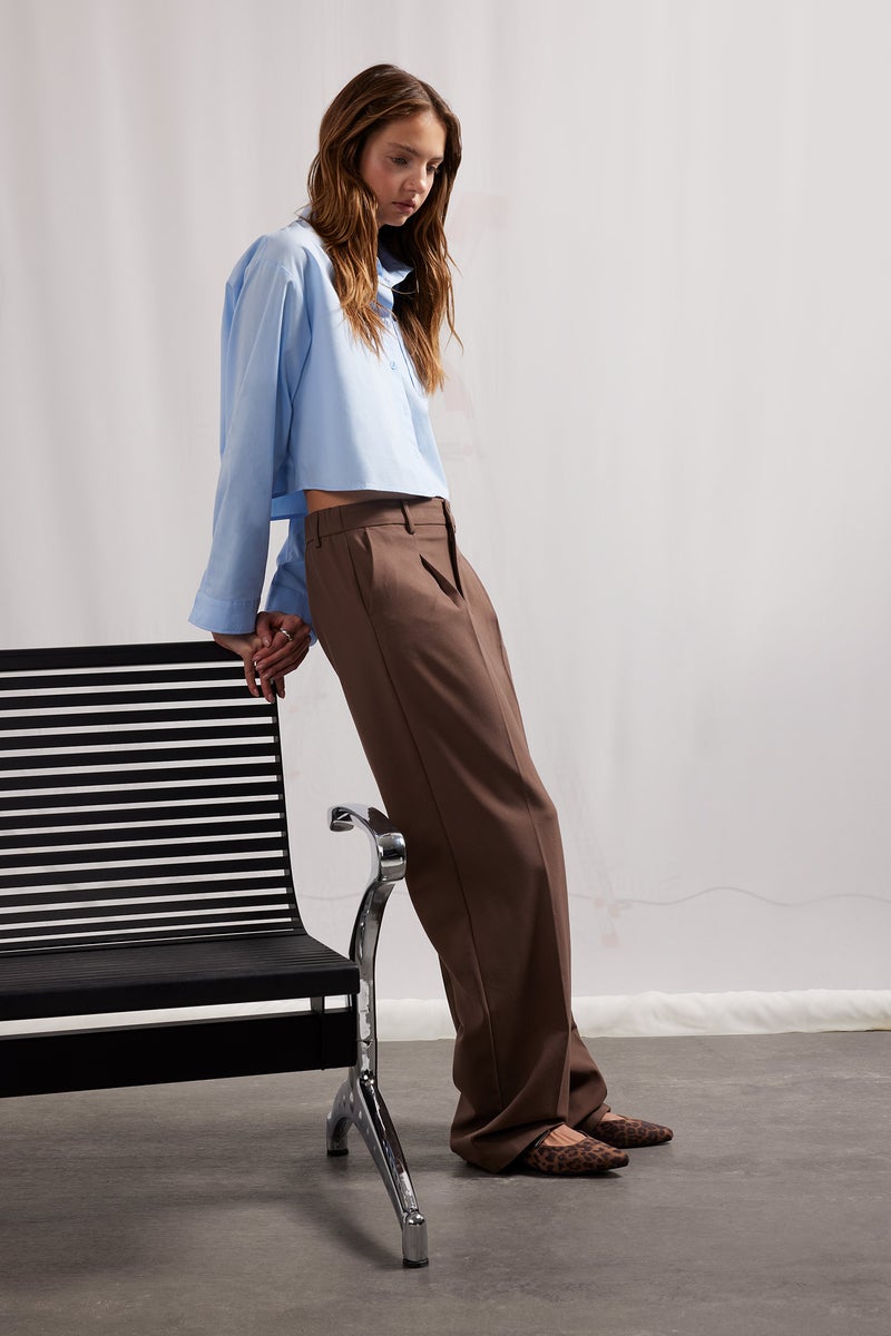 Woman Basic High Waist Standard Length Wide Leg Sweatpants