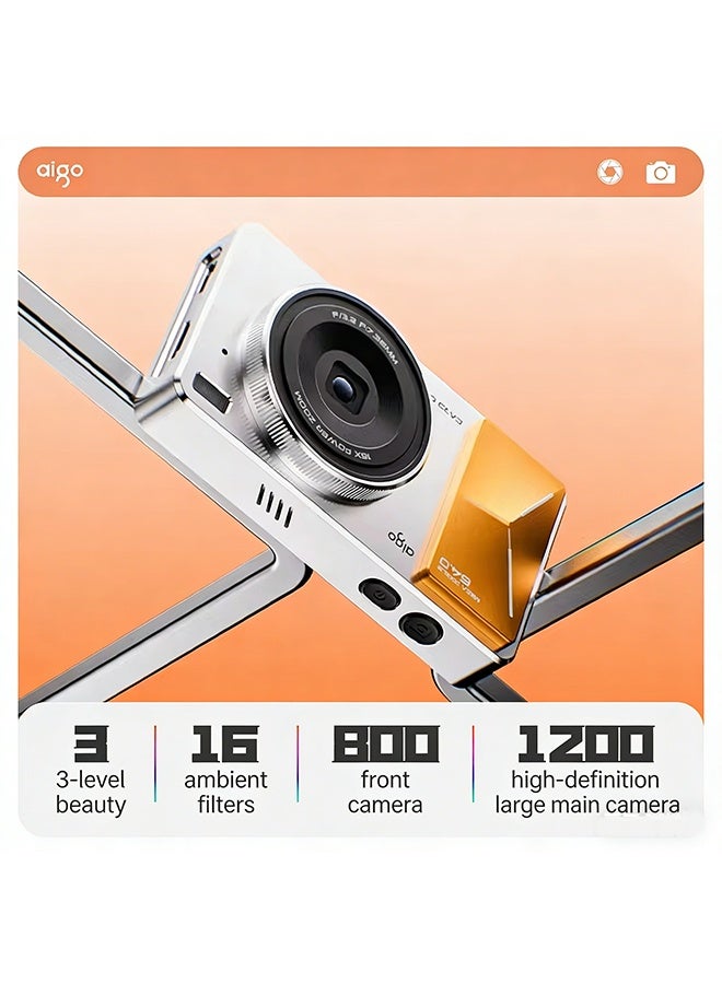AIGO D6  64GB Digital Camera AF 4K HD Image 1200W Pixels 16X Digital Zoom CNC Camera Body CMOS 16 Atmospheric Filters For Photography - Image 1