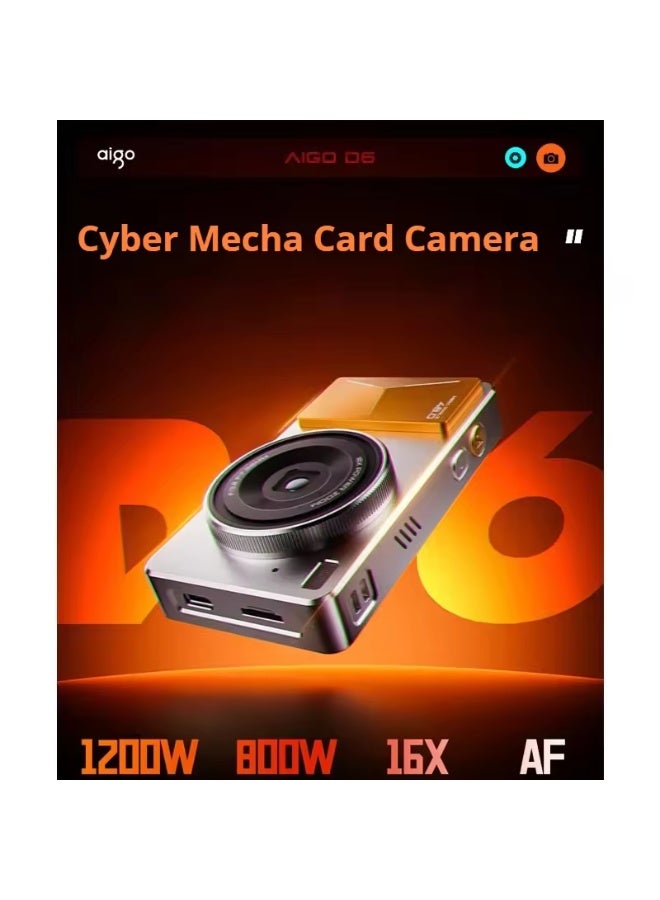 AIGO D6  64GB Digital Camera AF 4K HD Image 1200W Pixels 16X Digital Zoom CNC Camera Body CMOS 16 Atmospheric Filters For Photography - Image 2