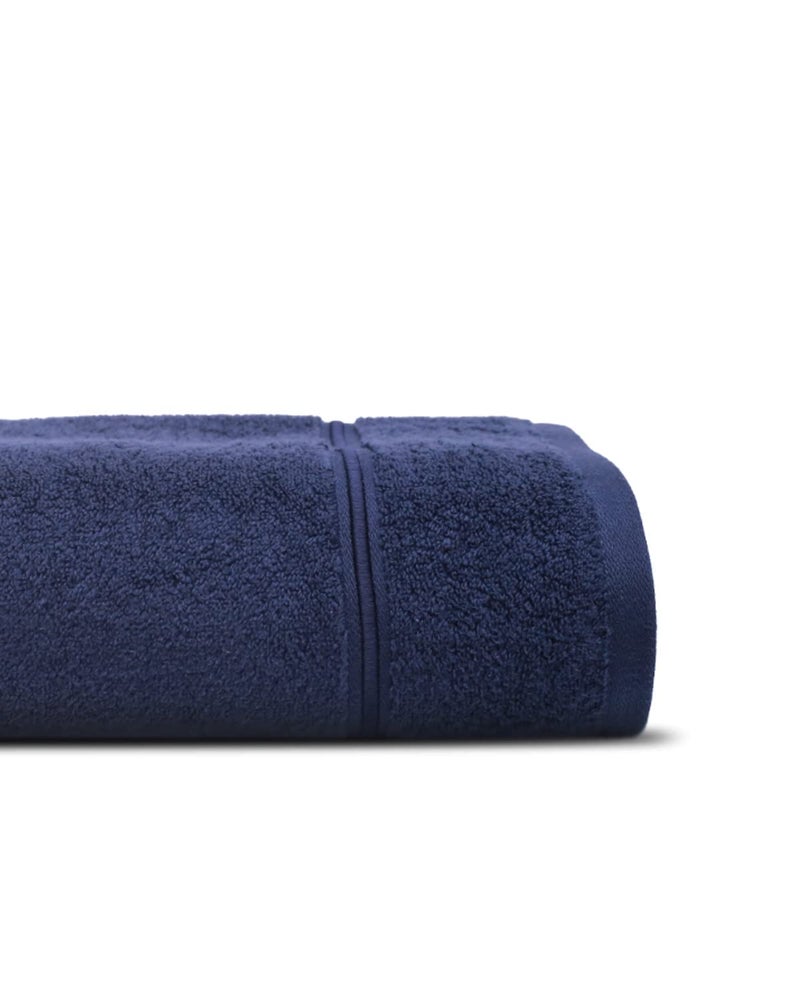 TIQH 100 Bamboo Cotton 600 GSM Dry Soft and Absorbent Bath Towel Set of 1 30x60 Inches Navy - Image 3