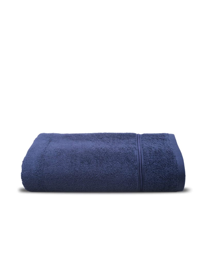 TIQH 100 Bamboo Cotton 600 GSM Dry Soft and Absorbent Bath Towel Set of 1 30x60 Inches Navy - Image 1