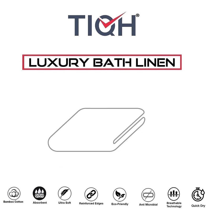TIQH 100 Bamboo Cotton 600 GSM Dry Soft and Absorbent Bath Towel Set of 1 30x60 Inches Navy - Image 5