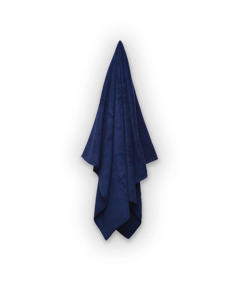 TIQH 100 Bamboo Cotton 600 GSM Dry Soft and Absorbent Bath Towel Set of 1 30x60 Inches Navy - Image 2