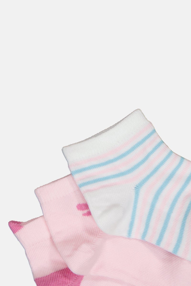 Joe Boxer Toddlers Girl 5 Pairs Graphic Print Ankle Socks, Multicolor - Image 2