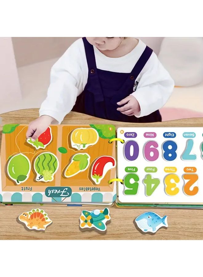 Reusable Busy Book with Self Stick Pages for Kids Ages 3 8 Blue Model OP JYBB Educational Activity Book for STEM Literacy Skills - Image 1