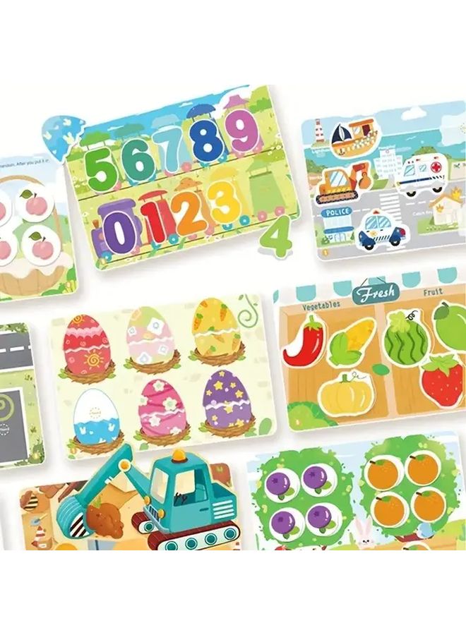 Reusable Busy Book with Self Stick Pages for Kids Ages 3 8 Blue Model OP JYBB Educational Activity Book for STEM Literacy Skills - Image 3