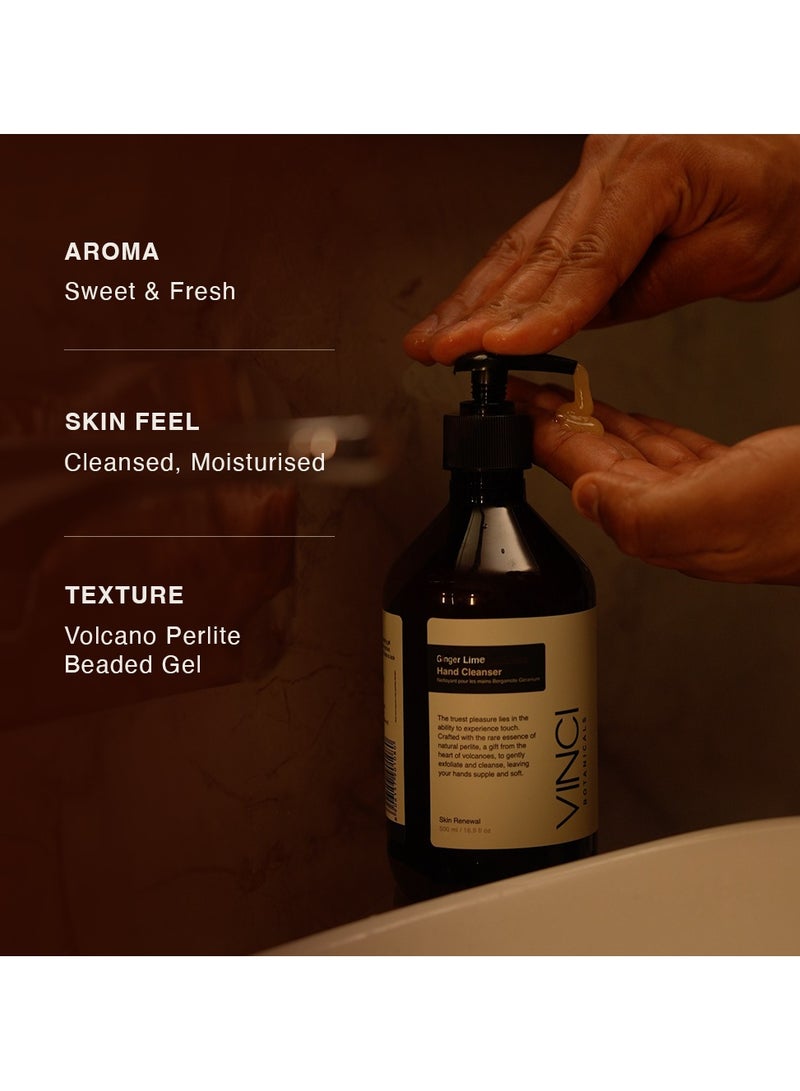 Vinci Botanicals Ginger Lime Hand Cleanser | Gentle Exfoliating Hand Wash | Cleanses & Hydrates Skin | Made with Essential Oils | Cruelty, Vegan & Paraben Free | Fresh & Citrusy Aroma | 500 ml - Image 3