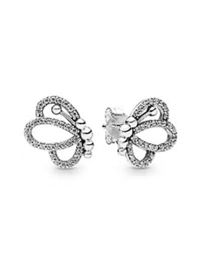 Shimmering Hollow Butterfly Earrings, Gentle Elegant Style