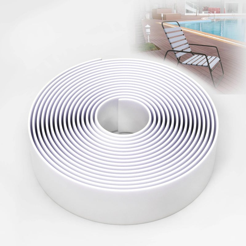 KOMORAX 2 Inch Wide 20ft Long Vinyl Strap  Replacement Straps for Patio Chairs  Vinyl Strapping for Patio Furniture Repair  Durable Seat Repair Kit for Lawn Chairs Outdoor Furniture White