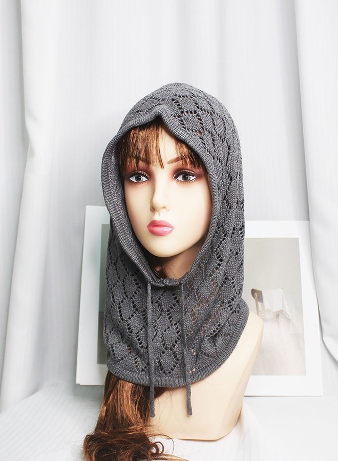 Openwork Knit Hat with Neck Warmer - Image 2